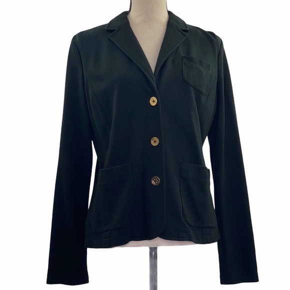 LIZ Claiborne Black 3-Button Blazer Jacket Medium - Picture 1 of 14